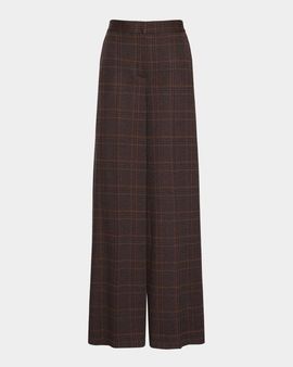 Max Mara Check Wool Wide-Leg Pants