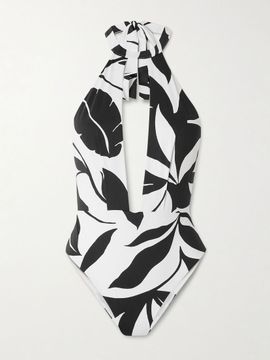 MAX MARA Clava printed halterneck swimsuit