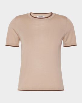 Max Mara Crewneck Contrast-Trim Wool Sweater