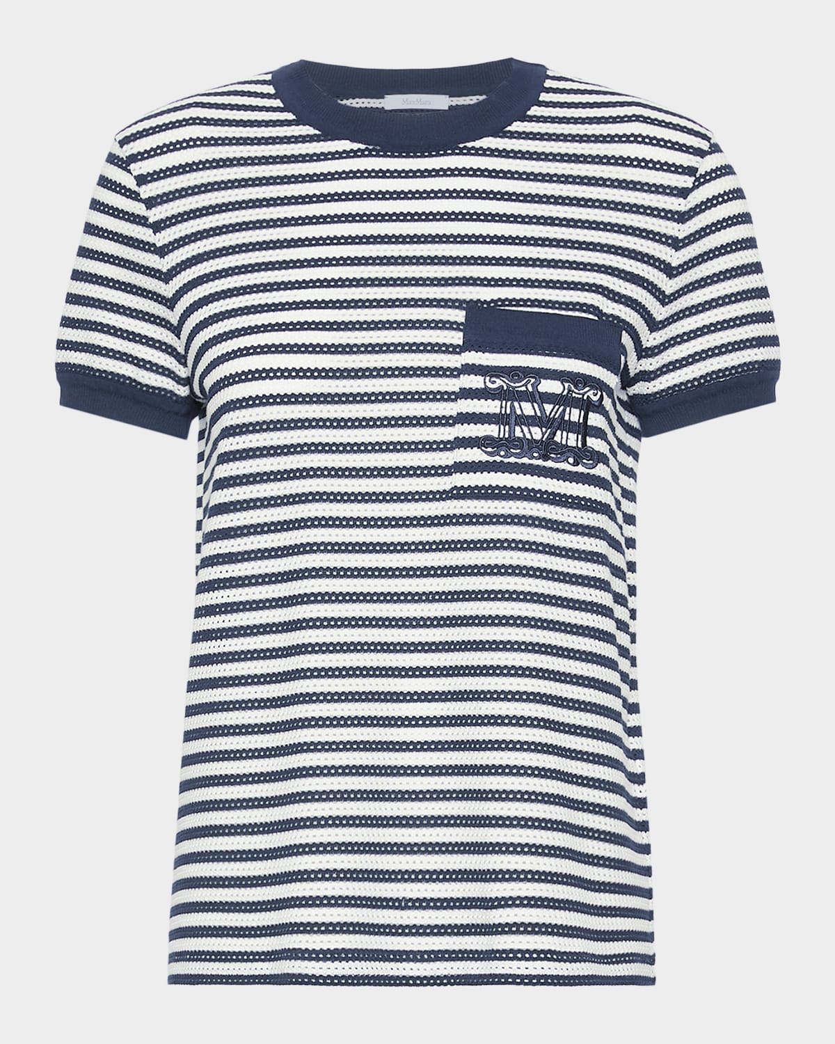 Max Mara Drago Striped Mesh Short-Sleeve T-Shirt