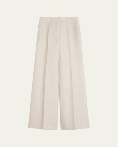 Max Mara Flax Linen Wide-Leg Pants