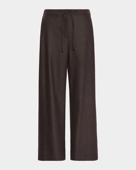 Max Mara Floria Wool Straight-Leg Ankle Drawstring Pants