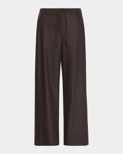 Max Mara Floria Wool Straight-Leg Ankle Drawstring Pants