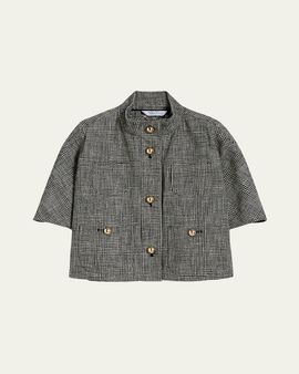 Max Mara Glen Plaid Cotton Cloak