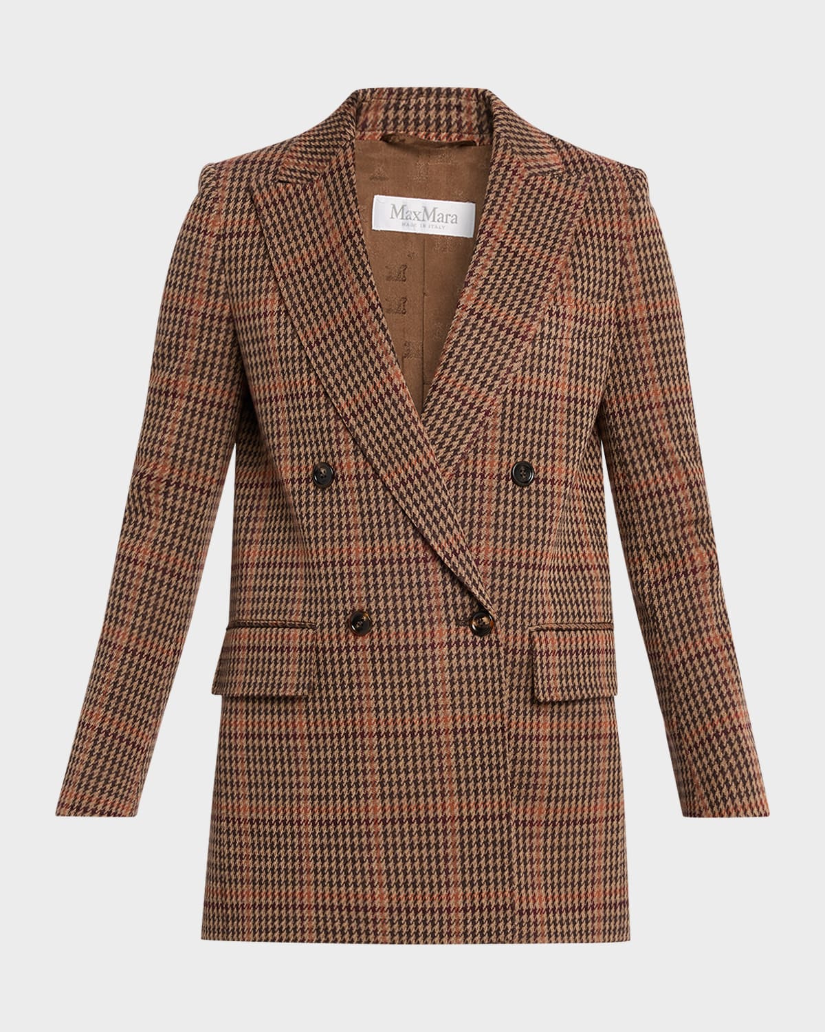 Max Mara Guelfo Wool and Cotton Jersey Double-Breasted Blazer