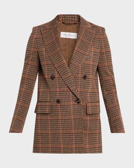 Max Mara Guelfo Wool and Cotton Jersey Double-Breasted Blazer