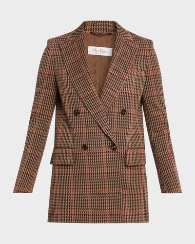 Max Mara Guelfo Wool and Cotton Jersey Double-Breasted Blazer