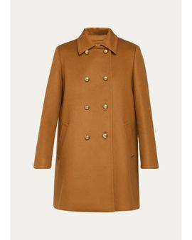 Max Mara High-Rise Brushed Wool Wide-Leg Trousers