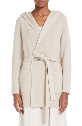 Max Mara Leisure Max Mara Leisure Nava Long Hooded Wool Cardigan