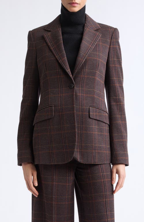 Max Mara Max Mara Abate Plaid Virgin Wool Blend Jacket