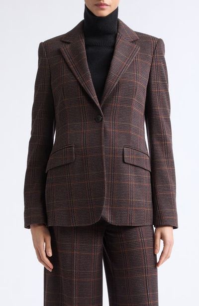 Max Mara Max Mara Abate Plaid Virgin Wool Blend Jacket