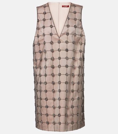 Max Mara Max Mara Acino embellished tulle and satin minidress