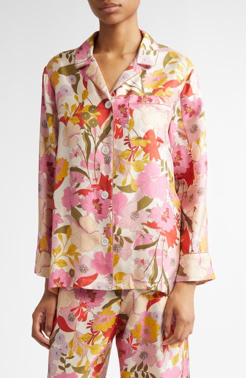 Max Mara Max Mara Alan Floral Silk Twill Button-Up Shirt