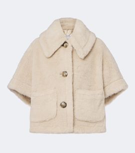 Max Mara Max Mara Alpaca, wool, and silk teddy cape
