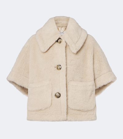 Max Mara Max Mara Alpaca, wool, and silk teddy cape