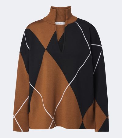 Max Mara Max Mara Argyle virgin wool sweater
