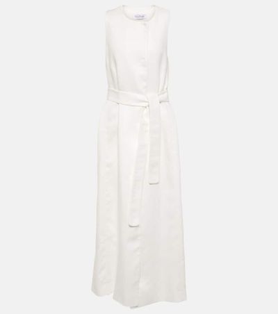 Max Mara Max Mara Aureo linen twill midi wrap dress