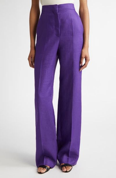 Max Mara Max Mara Aversa Flax Linen Wide Leg Trousers