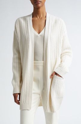 Max Mara Max Mara Balzac Open Front Wool & Cashmere Cardigan