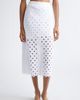 Max Mara Max Mara Beachwear Embroidered Jersey Eyelet Midi Skirt - 1