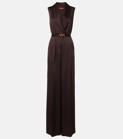 Max Mara Max Mara Belted satin jumpsuit
