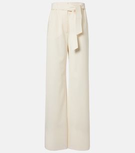 Max Mara Max Mara Belted virgin wool wide-leg pants