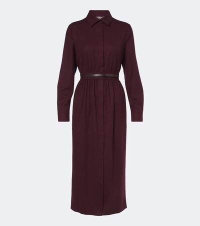 Max Mara Max Mara Belted wool-blend shirt dress