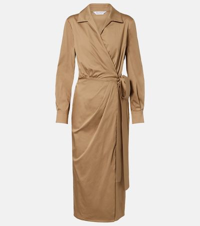 Max Mara Max Mara Beta cotton-blend satin wrap dress