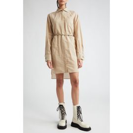 Max Mara Max Mara Brioso Pinstripe Cotton & Silk Shirtdress
