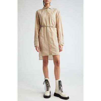 Max Mara Max Mara Brioso Pinstripe Cotton & Silk Shirtdress