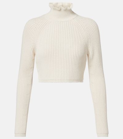 Max Mara Max Mara Campo ribbed-knit cropped turtleneck sweater