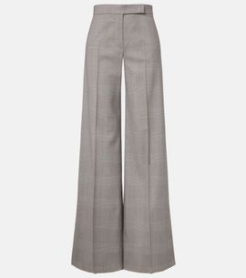 Max Mara Max Mara Checked virgin wool wide-leg pants