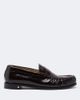Max Mara Max Mara Croc-effect leather penny loafers - 3