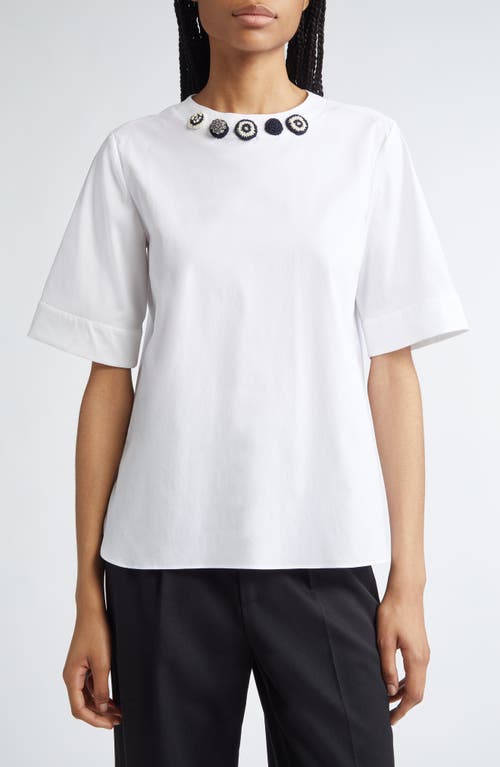 Max Mara Max Mara Dora Embellished Stretch Poplin Top
