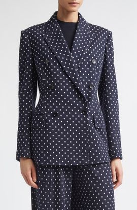 Max Mara Max Mara Double Breasted Dot Jacquard Knit Jacket
