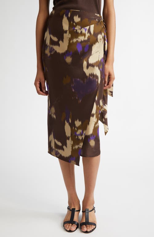 Max Mara Max Mara Dritto Floral Shantung Silk Wrap Skirt