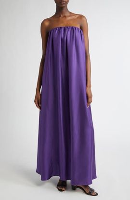 Max Mara Max Mara Edda Strapless Silk Twill Dress