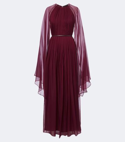 Max Mara Max Mara Elegante belted silk chiffon gown