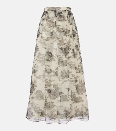 Max Mara Max Mara Elegante Sabbia printed silk organza maxi skirt