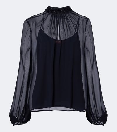 Max Mara Max Mara Embellished sheer blouse