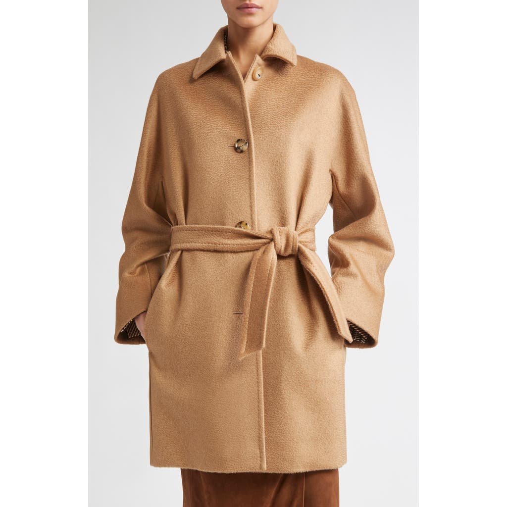 Max Mara Max Mara Filato Belted Camel Hair Wrap Coat 