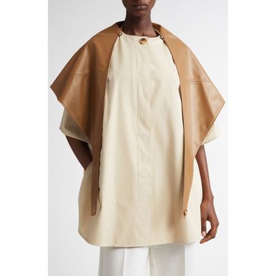 Max Mara Max Mara Garza Cotton Cape with Removable Scarf