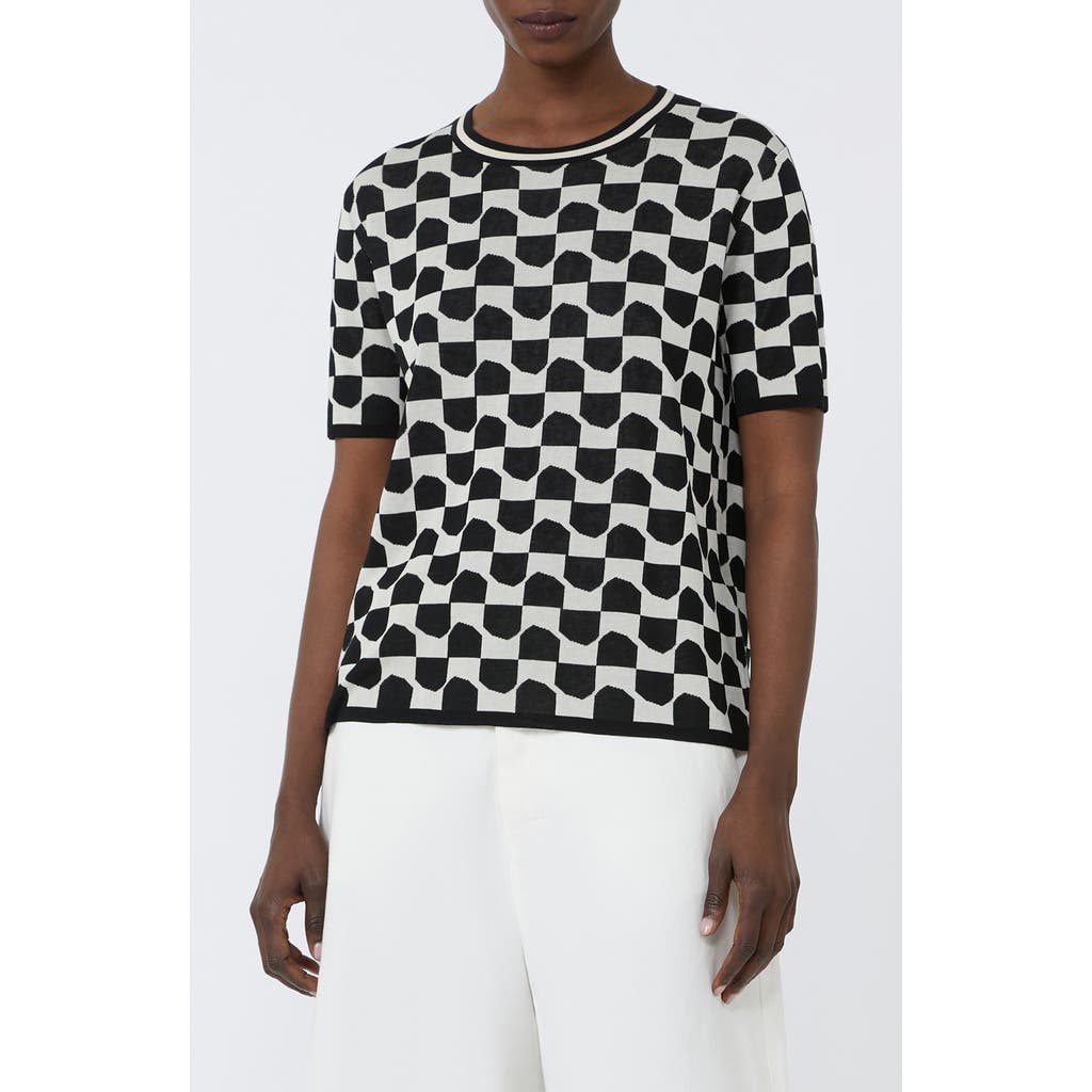 Max Mara Max Mara Geometric Cotton Blend Jacquard Sweater