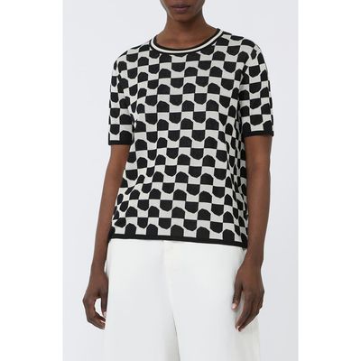 Max Mara Max Mara Geometric Cotton Blend Jacquard Sweater