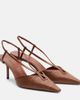 Max Mara Max Mara Gitano leather-trimmed slingback pumps - 1