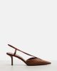 Max Mara Max Mara Gitano leather-trimmed slingback pumps - 5