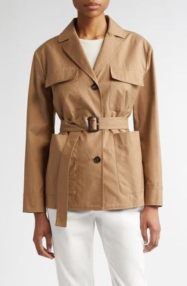 Max Mara Max Mara Giulia Water Repellent Twill Belted Jacket