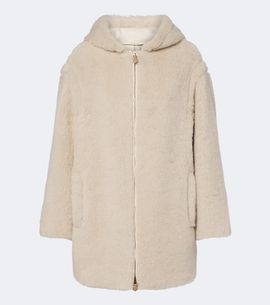 Max Mara Max Mara Hooded alpaca, wool, and silk zip-up coat