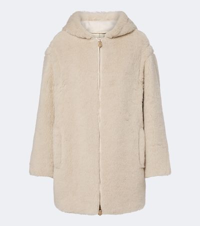 Max Mara Max Mara Hooded alpaca, wool, and silk zip-up coat