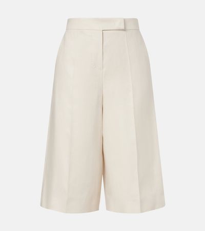 Max Mara Max Mara Kaki linen wide-leg Bermuda shorts